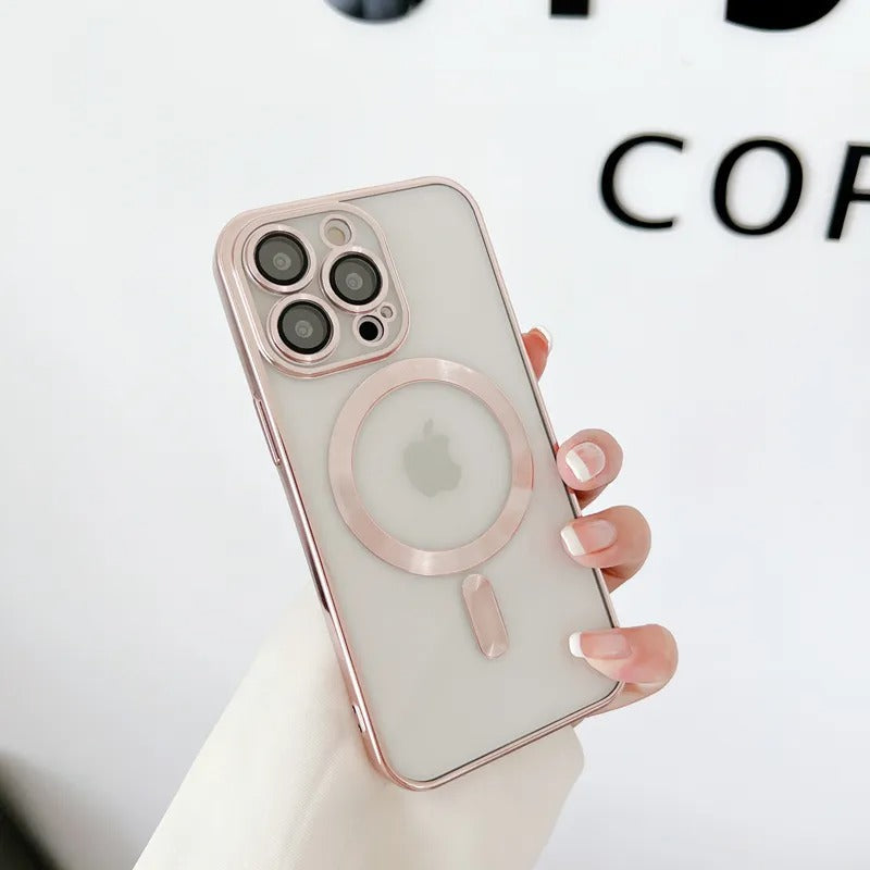 ShopyCell Smart Magnetic Wireless laden Handy Hülle für iPhone Rosa Farbe