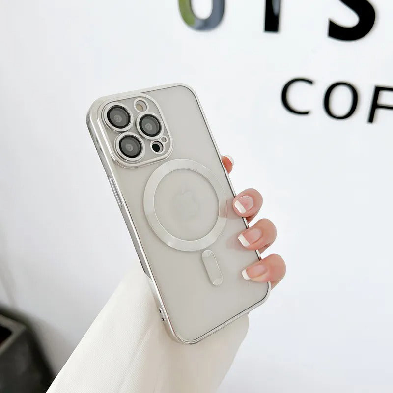 ShopyCell Smart Magnetic Wireless laden Handy Hülle für iPhone Silber Farbe