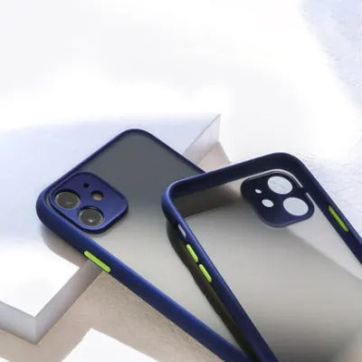 ShopyCell Colored Semi-Transparent Handy Hülle für iPhone -  Blau Nacht Farbe