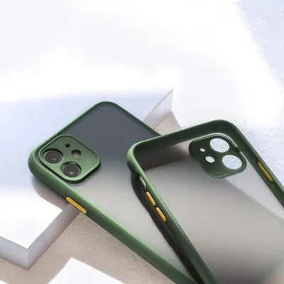 ShopyCell Colored Semi-Transparent Handy Hülle für iPhone - Grün Militär Farbe